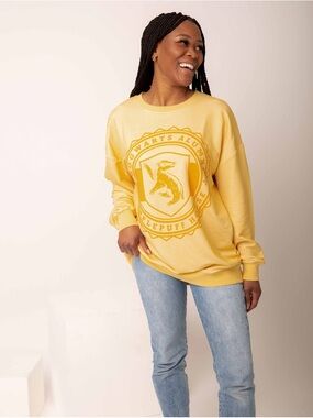 Harry Potter Hufflepuff Sweatshirt Small Yellow Crewneck Bamboo Bums & Roses $69